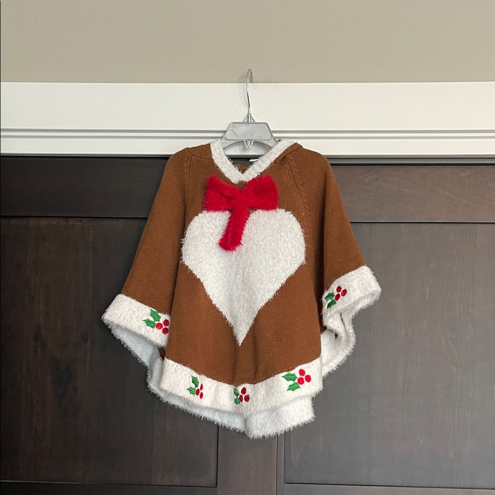 Christmas Girls Reindeer Cape Size 6